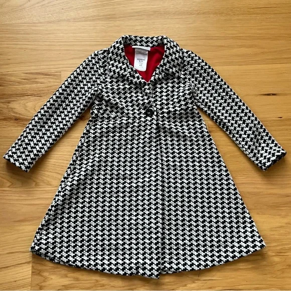 BONNIE JEAN GIRLS LIGHTWEIGHT HOUNDSTOOTH COAT  SIZE  4T - Picture 6 of 6